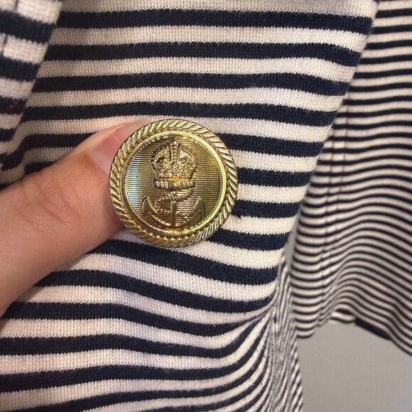 CAbi Life Jacket Blazer Nautical Navy & White Stripe Sz S - Picture 5 of 8